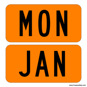 SC6A Day or Month Plaque