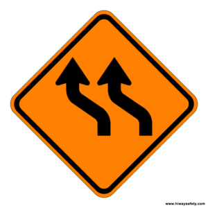 W1-4bL Two Lane Reverse Curve Sign