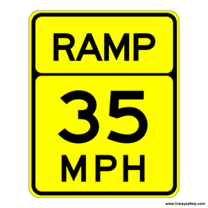W13-3 Advisory Ramp Speed Sign