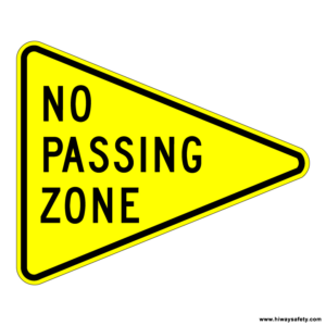 W14-3 NO PASSING ZONE Sign