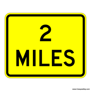 W16-3 MILES Sign