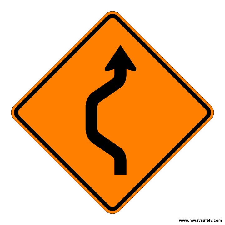 W24-1L Double Reverse Curve Sign
