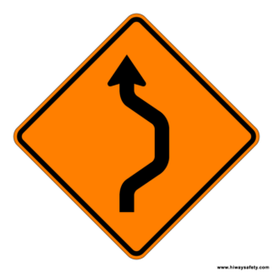 W24-1R Double Reverse Curve Sign