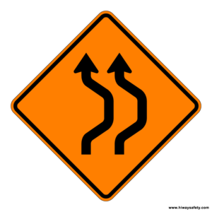 W24-1aR Double Reverse Curve Sign