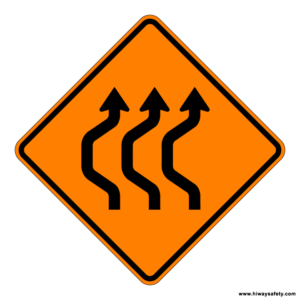 W24-1bL Double Reverse Curve Sign